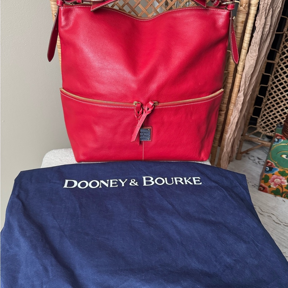 Dooney & Bourke Red Large Zipper Shoulder  Tote Sac - Picture 13 of 15